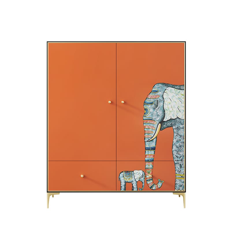 Artistry Meets Functionality: The Hand-Painted Elephant Wardrobe
