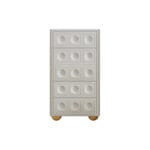 White 5-Drawer Chest with Recessed Round Handles