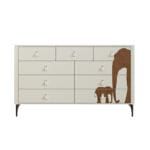 Elegant Hand-Painted Elephant Chest of Drawers: A Masterpiece of Art, Durability, and Functionality