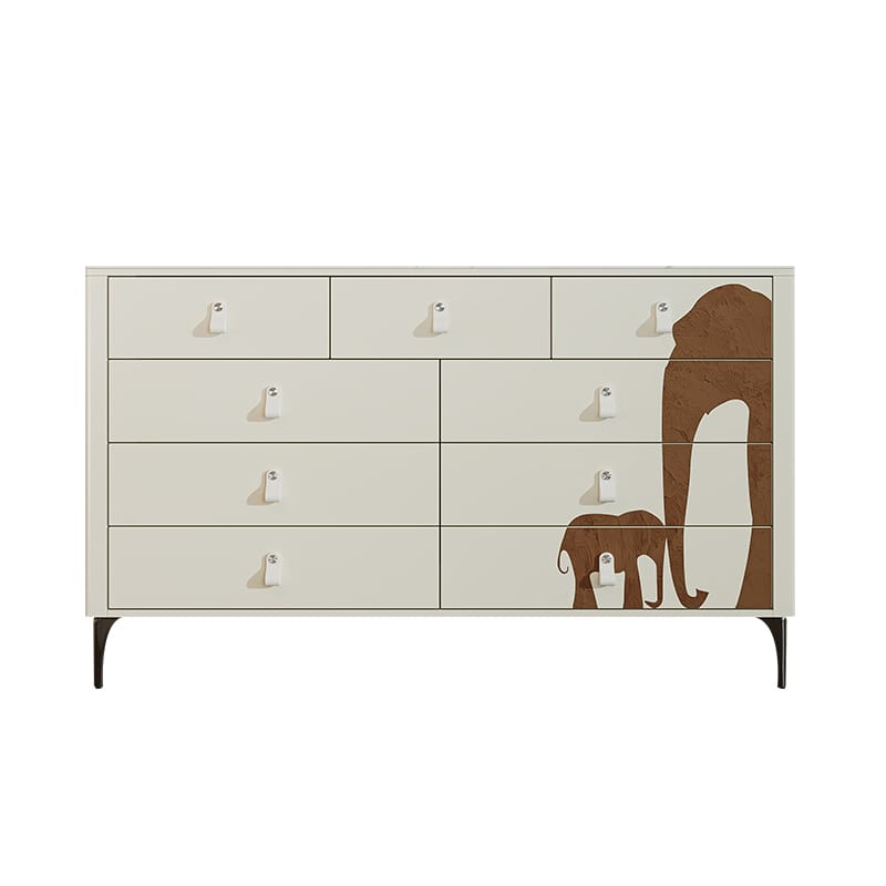 Elegant Hand-Painted Elephant Chest of Drawers: A Masterpiece of Art, Durability, and Functionality