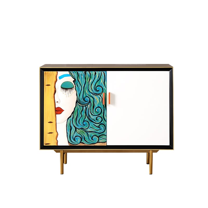 Artisanal Hand-Painted Luxury Storage Cabinet