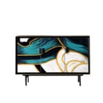 The Artisanal Light Luxury Sideboard cabinet with Hand-Painted Abstract Cloud Motifs